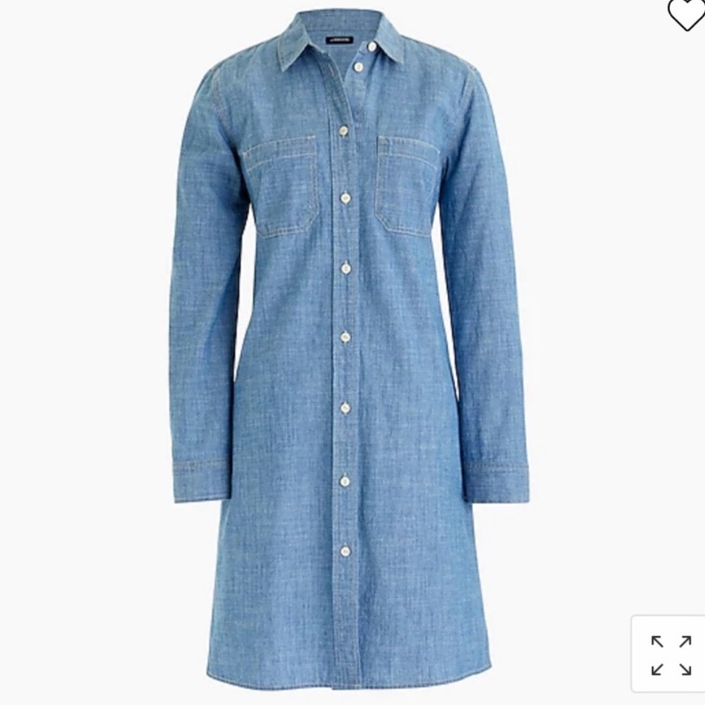 J.crew denim Button-up shirt dress in chambray, size xs
